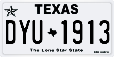 TX license plate DYU1913
