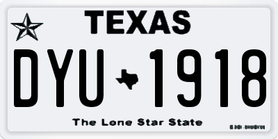 TX license plate DYU1918