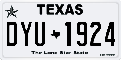 TX license plate DYU1924