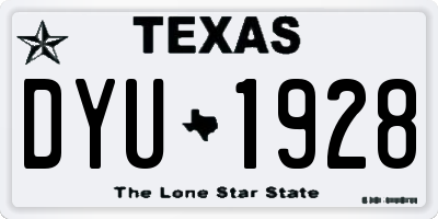 TX license plate DYU1928