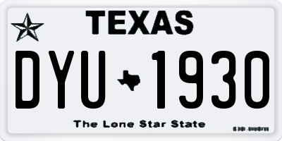 TX license plate DYU1930