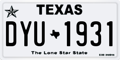 TX license plate DYU1931