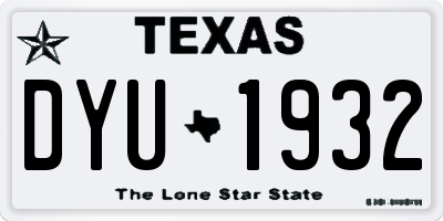 TX license plate DYU1932