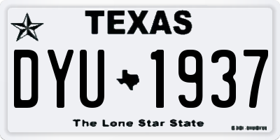 TX license plate DYU1937