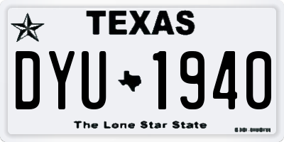 TX license plate DYU1940