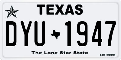 TX license plate DYU1947