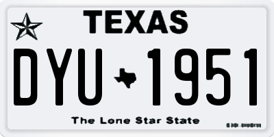 TX license plate DYU1951