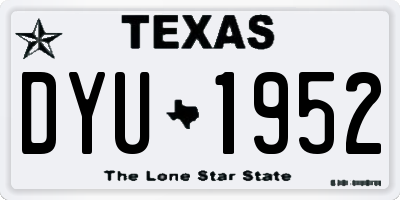 TX license plate DYU1952
