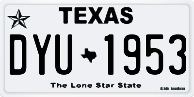 TX license plate DYU1953