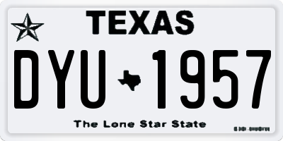 TX license plate DYU1957