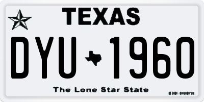 TX license plate DYU1960
