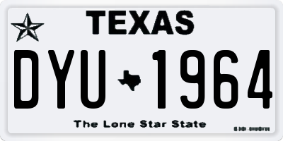 TX license plate DYU1964