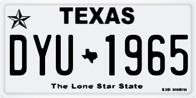 TX license plate DYU1965