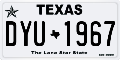 TX license plate DYU1967