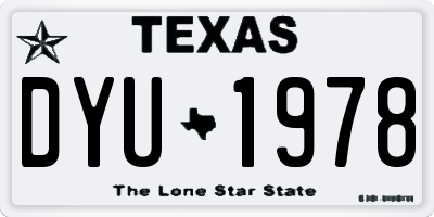 TX license plate DYU1978