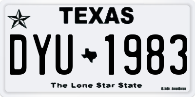 TX license plate DYU1983