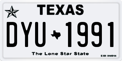 TX license plate DYU1991