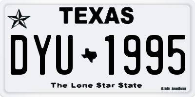 TX license plate DYU1995