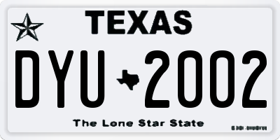 TX license plate DYU2002