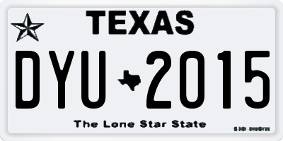 TX license plate DYU2015