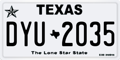 TX license plate DYU2035