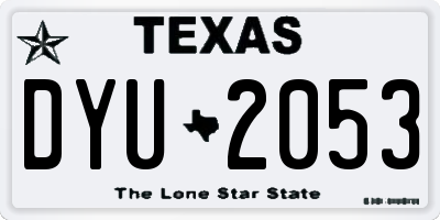 TX license plate DYU2053