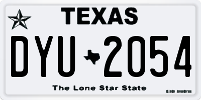 TX license plate DYU2054