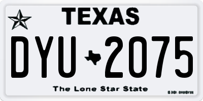 TX license plate DYU2075