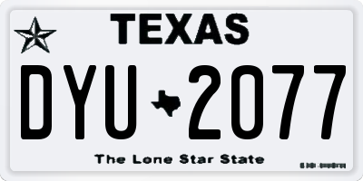 TX license plate DYU2077