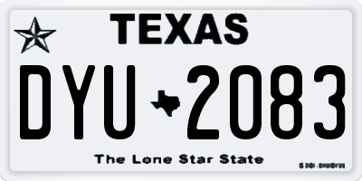 TX license plate DYU2083