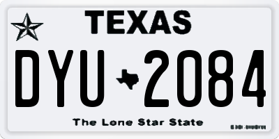 TX license plate DYU2084