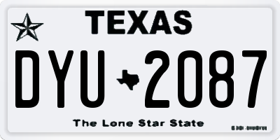 TX license plate DYU2087