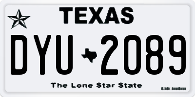 TX license plate DYU2089