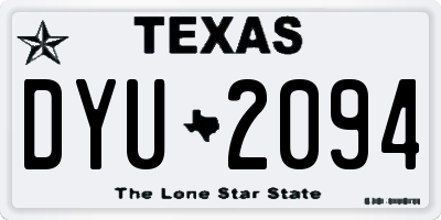 TX license plate DYU2094