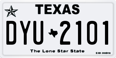 TX license plate DYU2101
