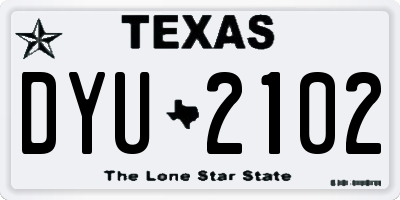 TX license plate DYU2102