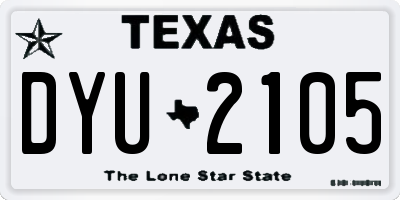 TX license plate DYU2105