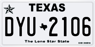 TX license plate DYU2106