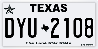 TX license plate DYU2108