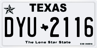 TX license plate DYU2116