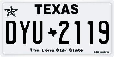 TX license plate DYU2119