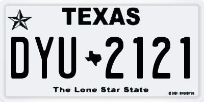 TX license plate DYU2121