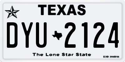 TX license plate DYU2124