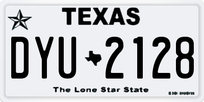 TX license plate DYU2128