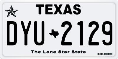 TX license plate DYU2129