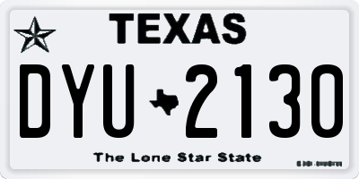 TX license plate DYU2130
