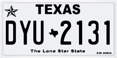 TX license plate DYU2131