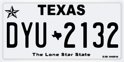 TX license plate DYU2132