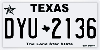 TX license plate DYU2136