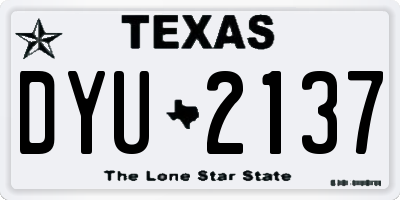 TX license plate DYU2137